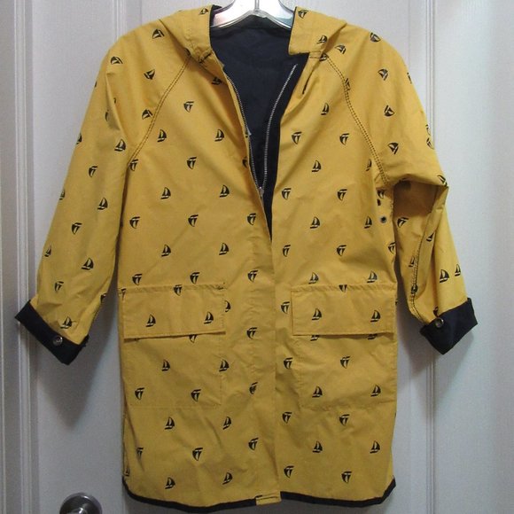 Girls size 10 Rain Coat Reversible with hood - Picture 6 of 7